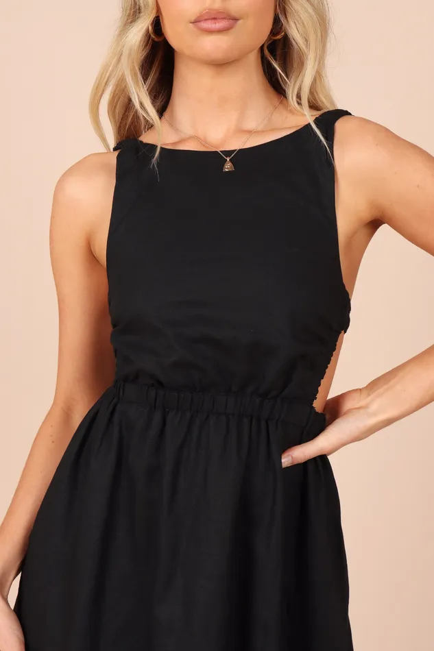 Aubrey Cutout Midi Dress 8211 Black Black Women Dresses petalandpup