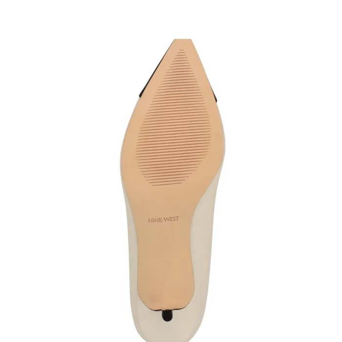 Avaite Cap Toe Pumps Ivory Leather Women Nine West Heels Avaite Cap Toe Pumps Ivory Leather Women Nine West Heels