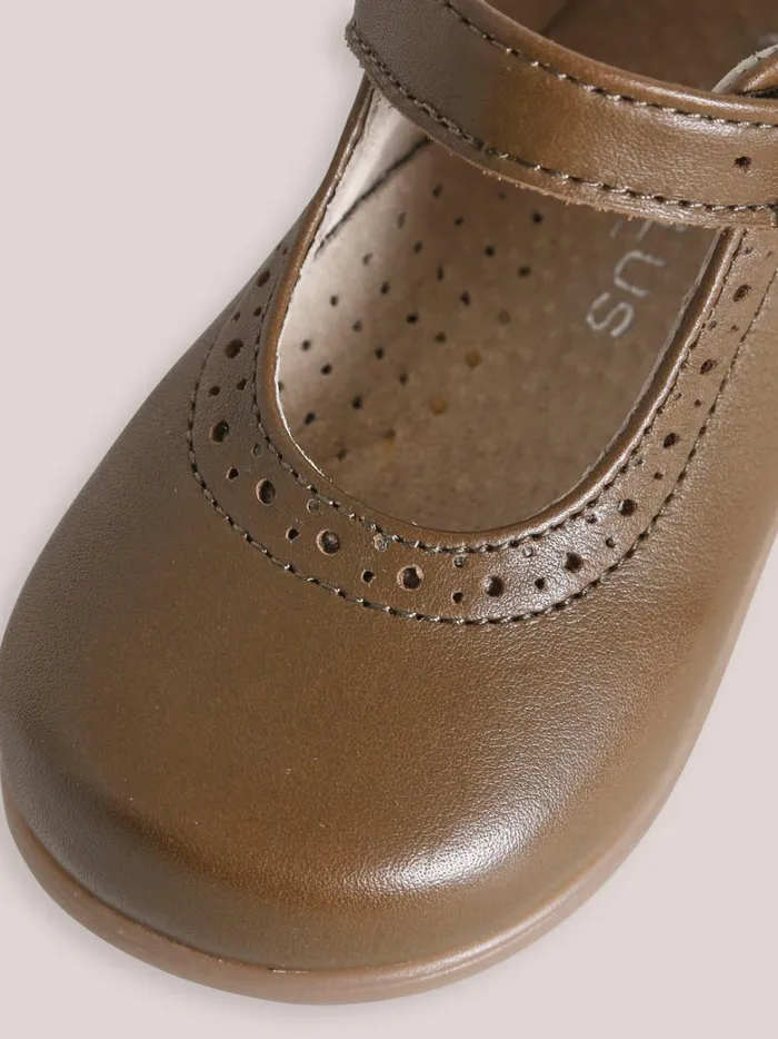 Baby Baby Girl Cyrillus Leather TStrap Shoes Kaki