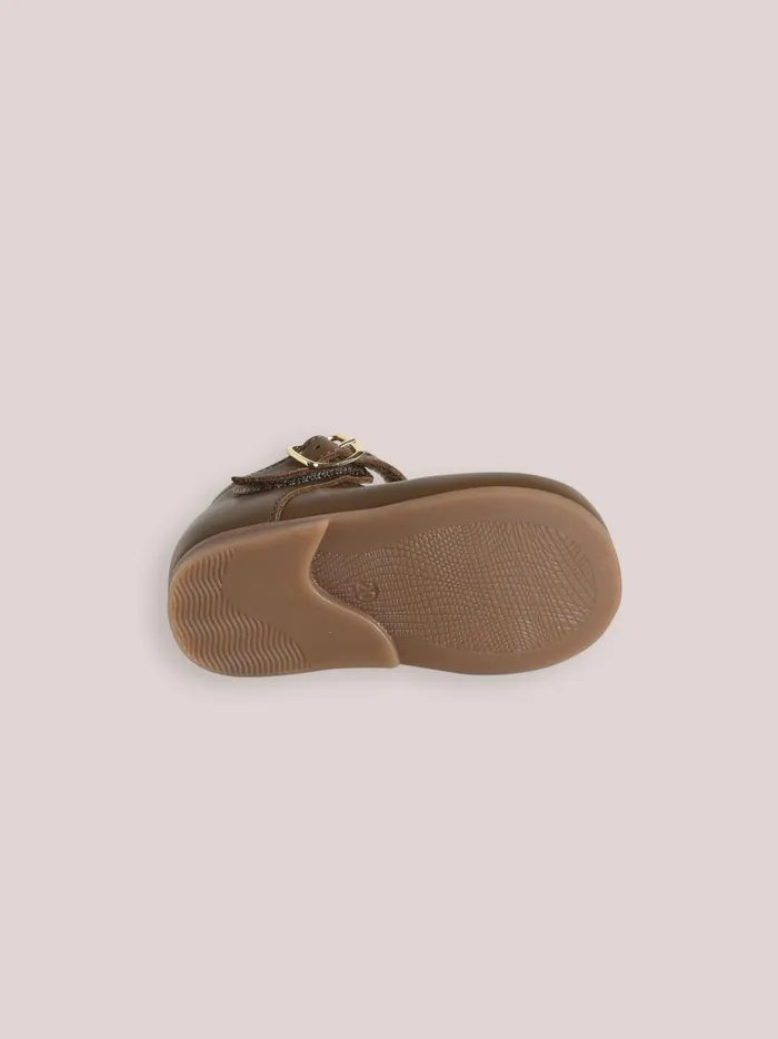 Baby Baby Girl Cyrillus Leather TStrap Shoes Kaki