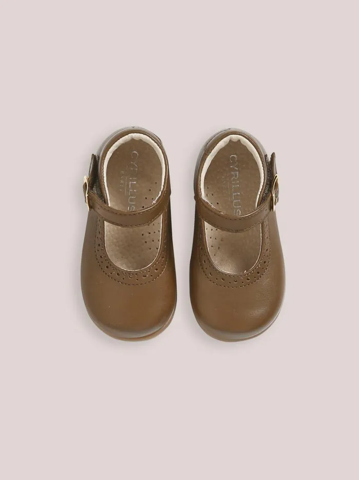 Baby Baby Girl Cyrillus Leather TStrap Shoes Kaki