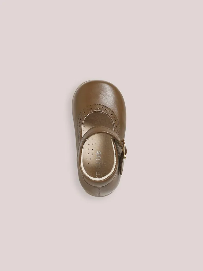 Baby Baby Girl Cyrillus Leather TStrap Shoes Kaki
