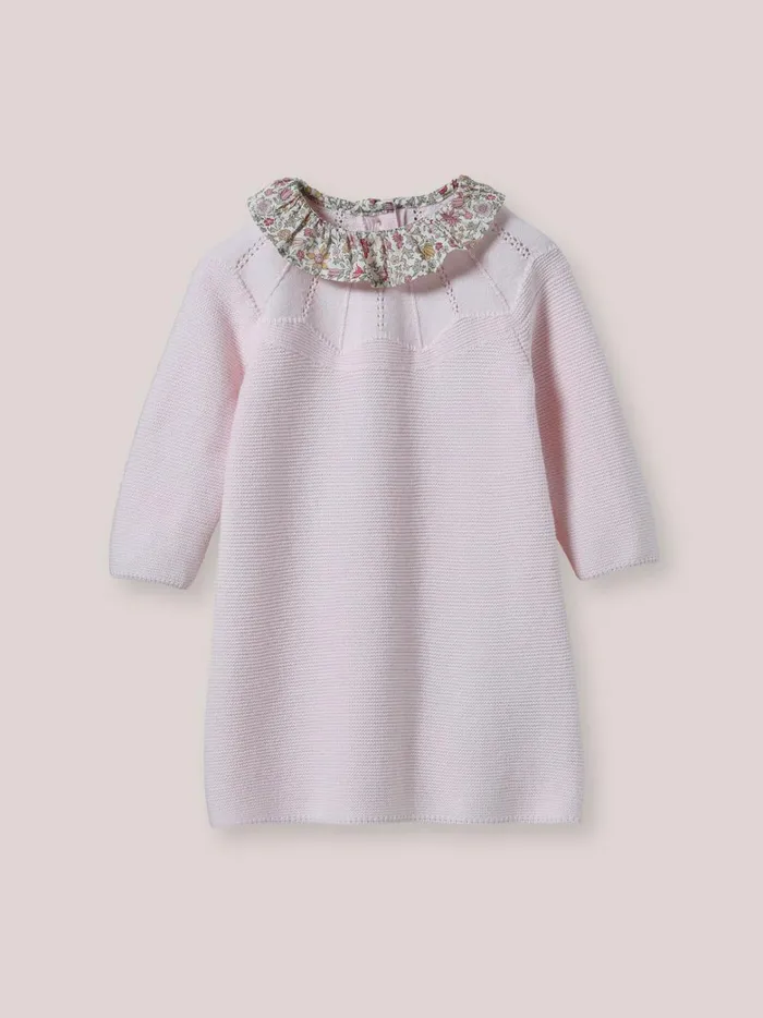 Baby Birth Cyrillus Knit Dress Collar Made With Liberty Fabric Lib Godington Park