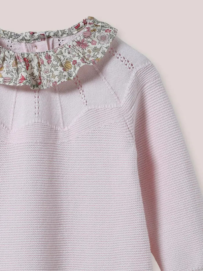 Baby Birth Cyrillus Knit Dress Collar Made With Liberty Fabric Lib Godington Park