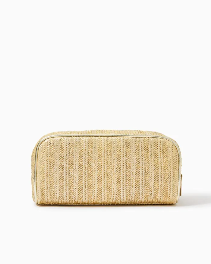 Bags WomenHome and Gifts Lilly Pulitzer Berkeley Straw Pouch Gold Metallic