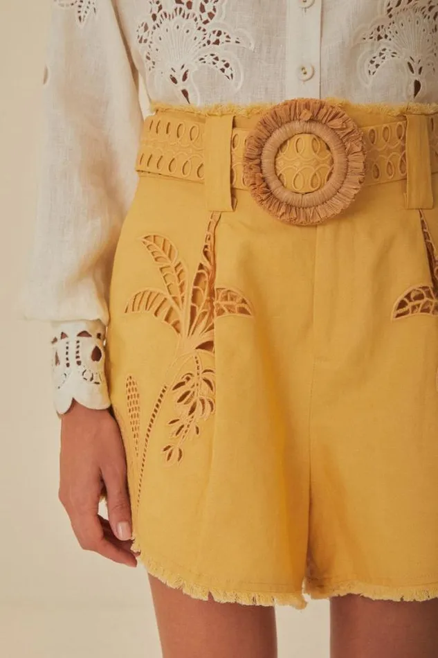 Banana Tree Euroflax Premium Linen Belted Shorts Women FARM Rio Shorts