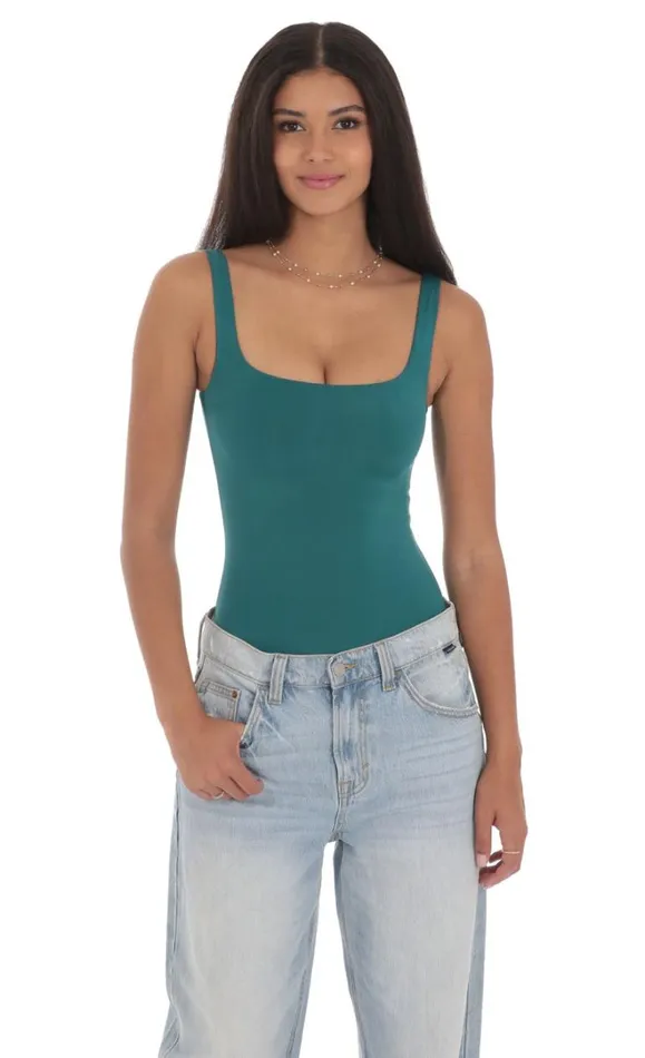 Basic Tank Bodysuit Teal Women LUCY IN THE SKY Bodysuits