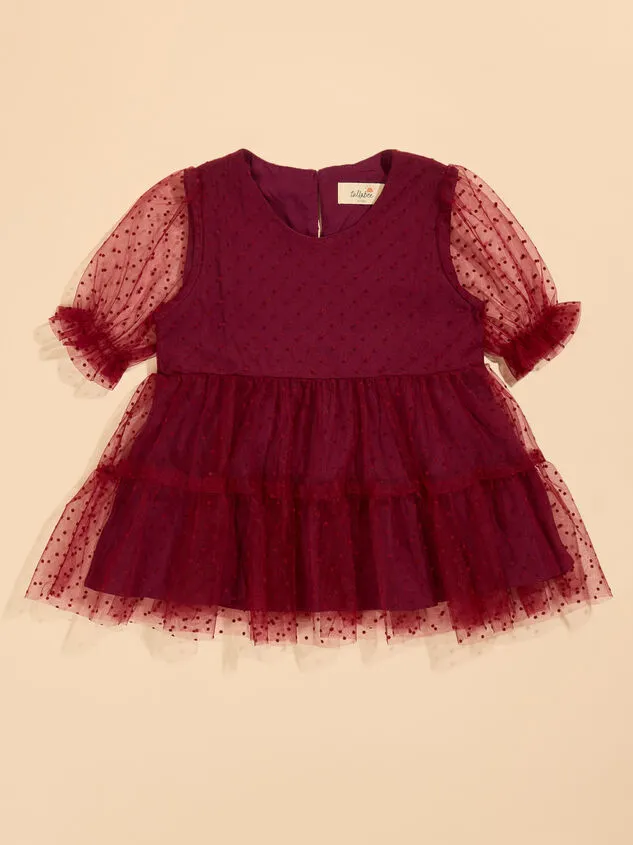 Baye Tulle Dot Baby Dress Burgundy Girl Altar039d State Playwear