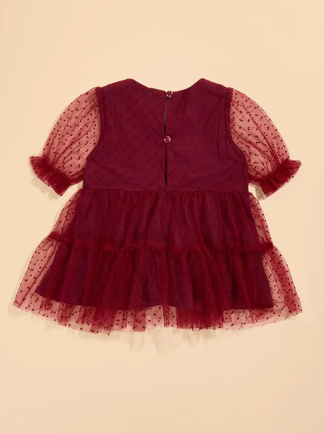 Baye Tulle Dot Baby Dress Burgundy Girl Altar039d State Playwear Baye Tulle Dot Baby Dress Burgundy Girl Altar039d State Playwear