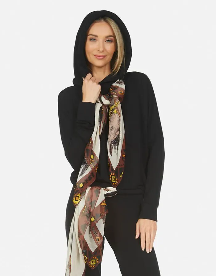Belinda Scarf Black Horse Women Lauren Moshi Hoodies