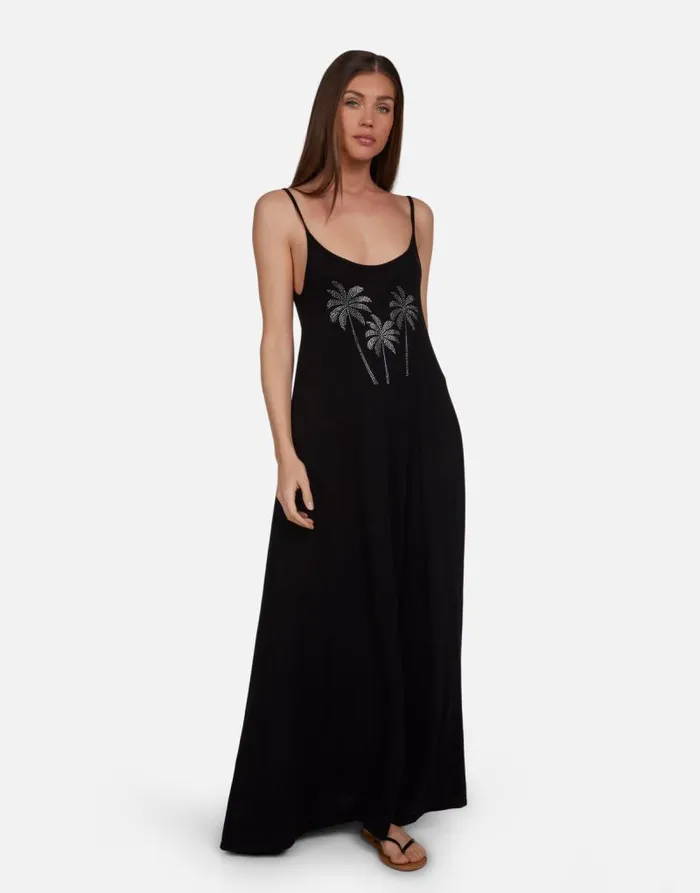 Berna Crystal Palm Trees Black Women Lauren Moshi Dresses
