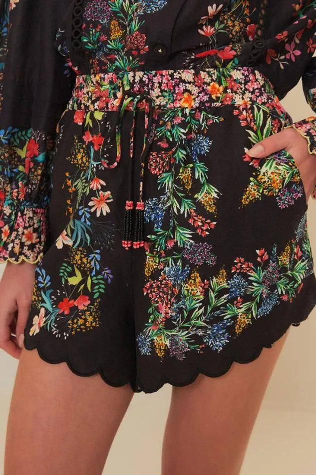 Black Delicate Forest Scarves Shorts Women FARM Rio Shorts