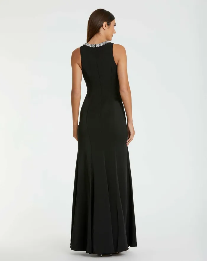 Black Embellished Neck Trumpet Gown Black Women Best Sellers Mac Duggal