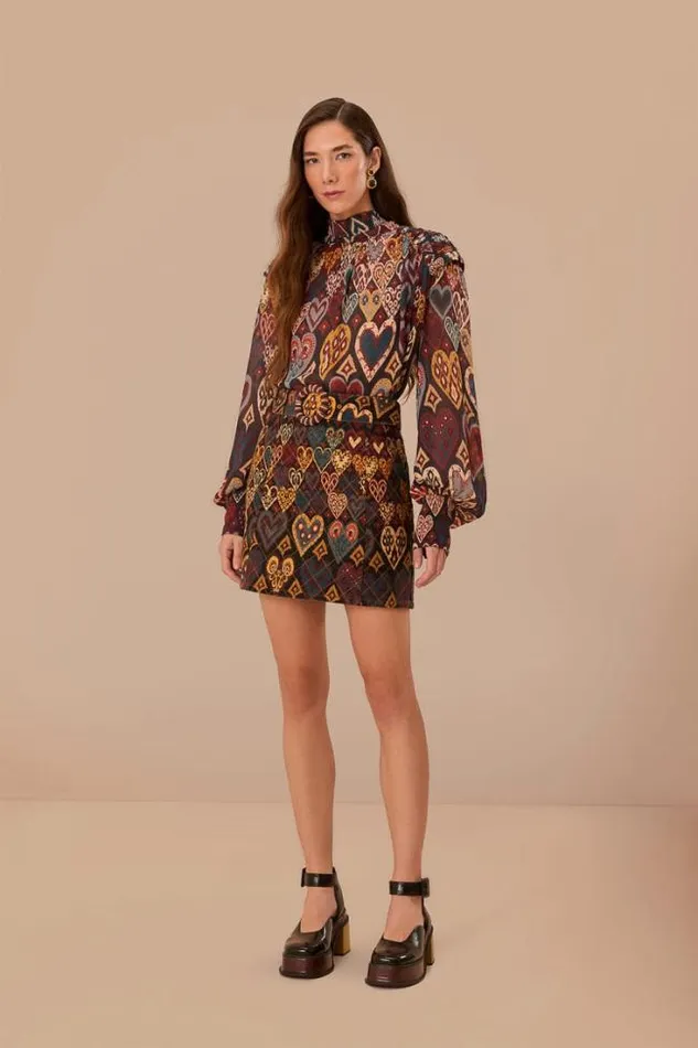 Black Hearts Ikat Blouse Women FARM Rio Blouses