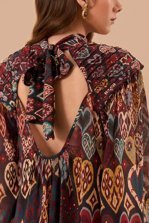Black Hearts Ikat Blouse Women FARM Rio Blouses