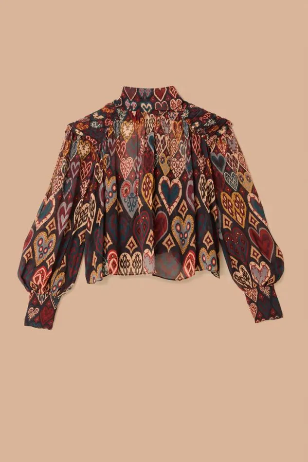 Black Hearts Ikat Blouse Women FARM Rio Blouses