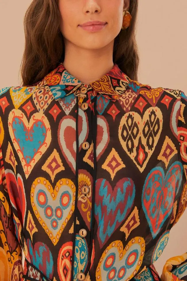 Black Hearts Ikat Mini Dress Women FARM Rio Mini Dresses