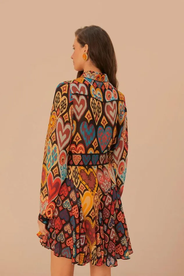 Black Hearts Ikat Mini Dress Women FARM Rio Mini Dresses