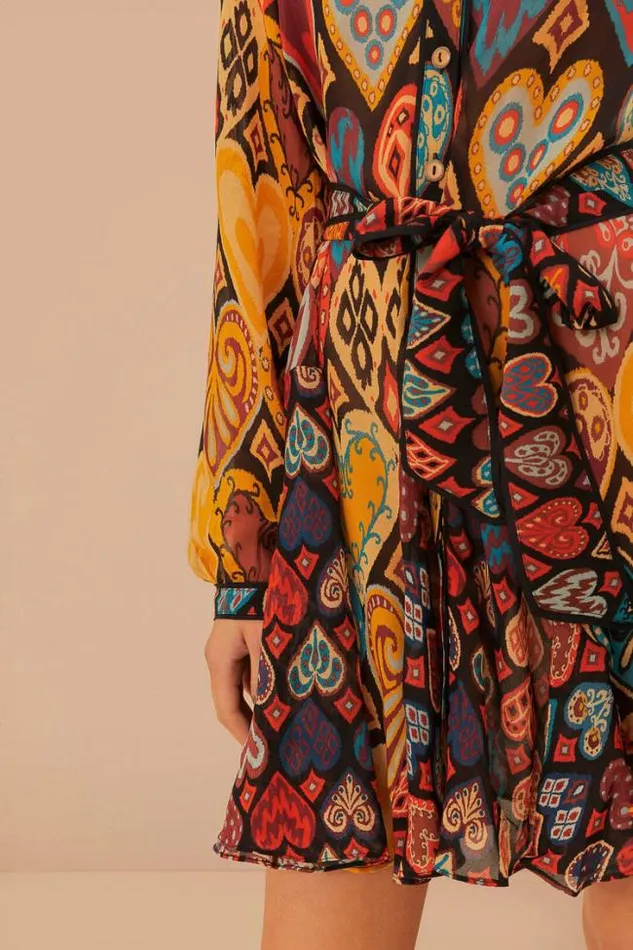 Black Hearts Ikat Mini Dress Women FARM Rio Mini Dresses