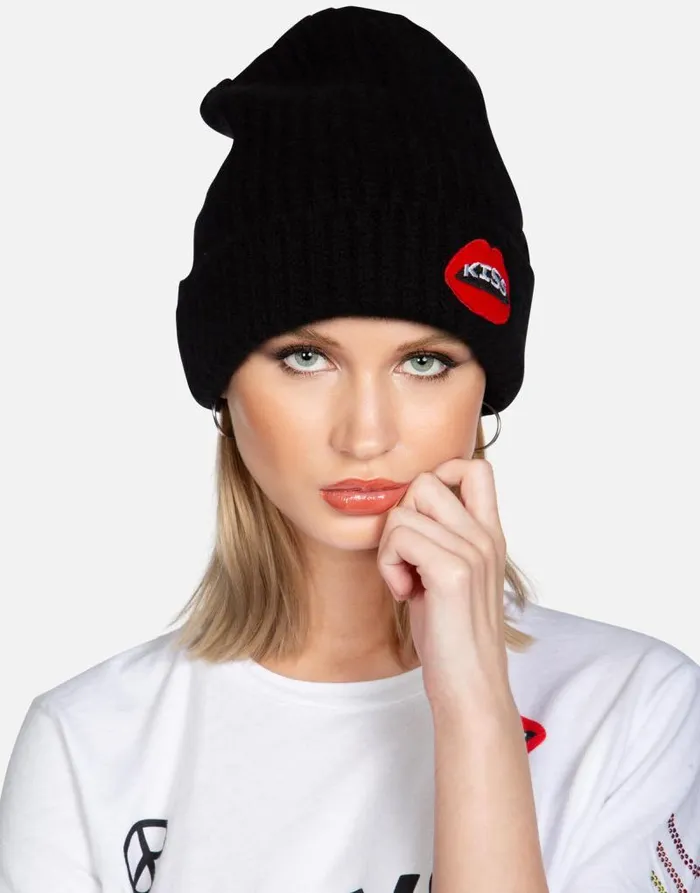 Blix Kiss Lip Black Women Lauren Moshi Sweaters and Knits