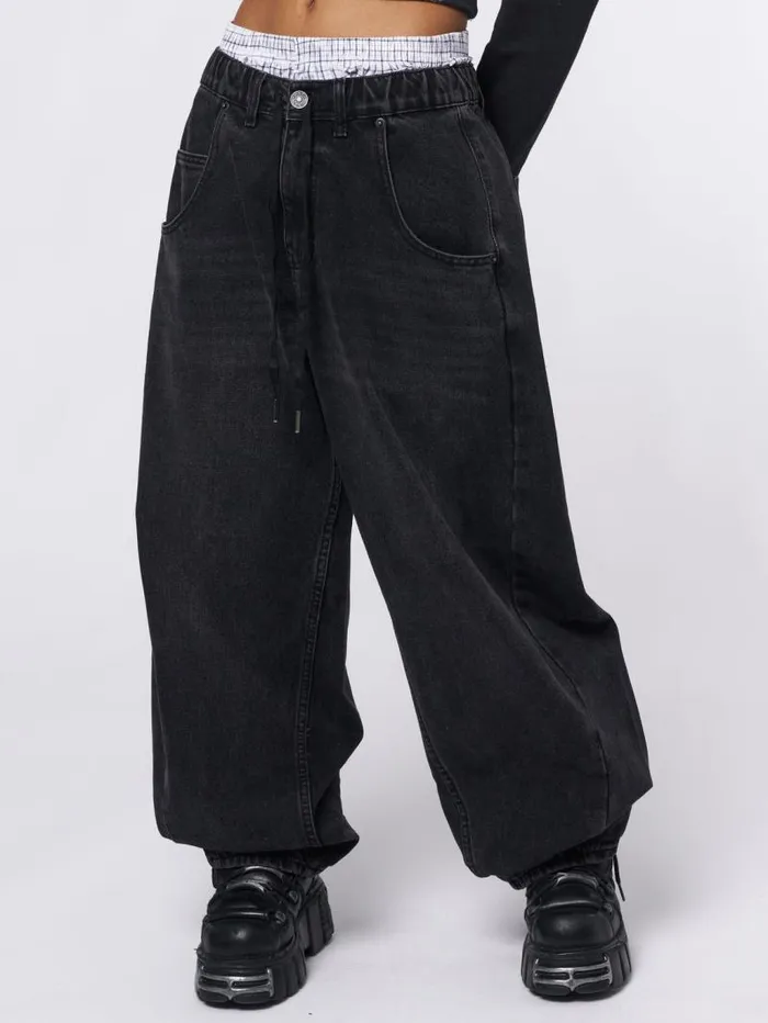 Bloom Black Balloon Jeans Women Minga London Bottoms Bloom Black Balloon Jeans Women Minga London Bottoms