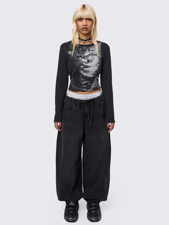 Bloom Black Balloon Jeans Women Minga London Bottoms Bloom Black Balloon Jeans Women Minga London Bottoms