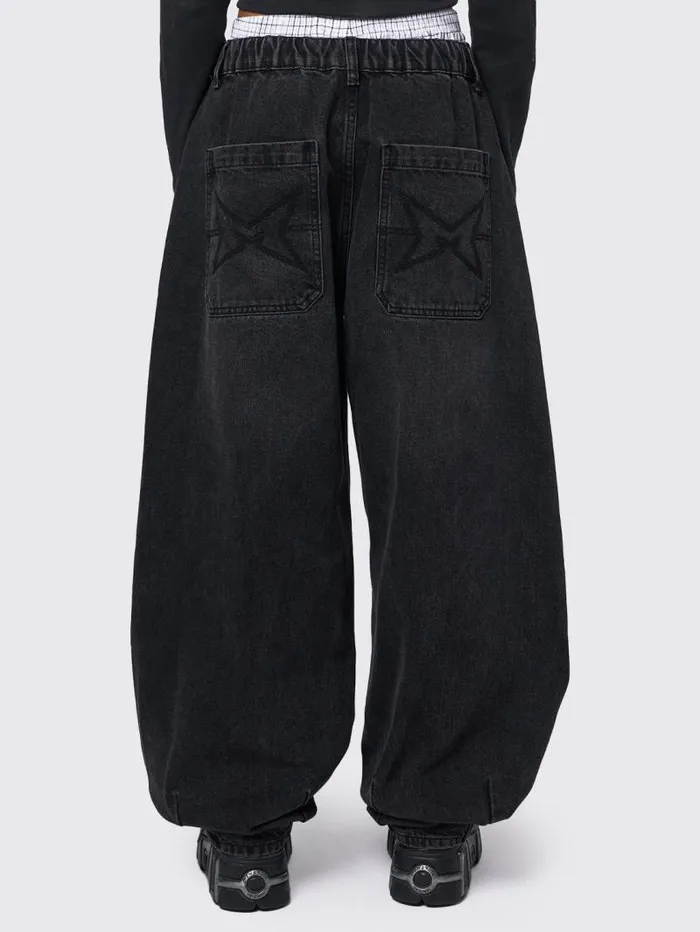 Bloom Black Balloon Jeans Women Minga London Bottoms Bloom Black Balloon Jeans Women Minga London Bottoms