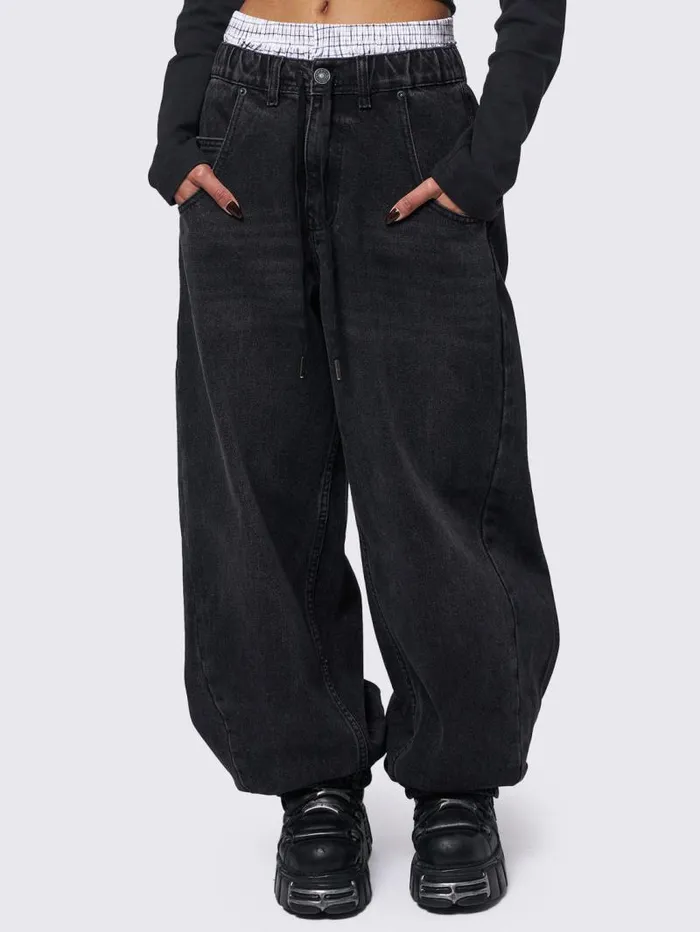 Bloom Black Balloon Jeans Women Minga London Bottoms Bloom Black Balloon Jeans Women Minga London Bottoms