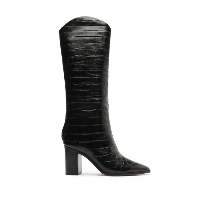 Boots Maryana Block Wide Crocodile Boot Black Schutz Shoes Boots