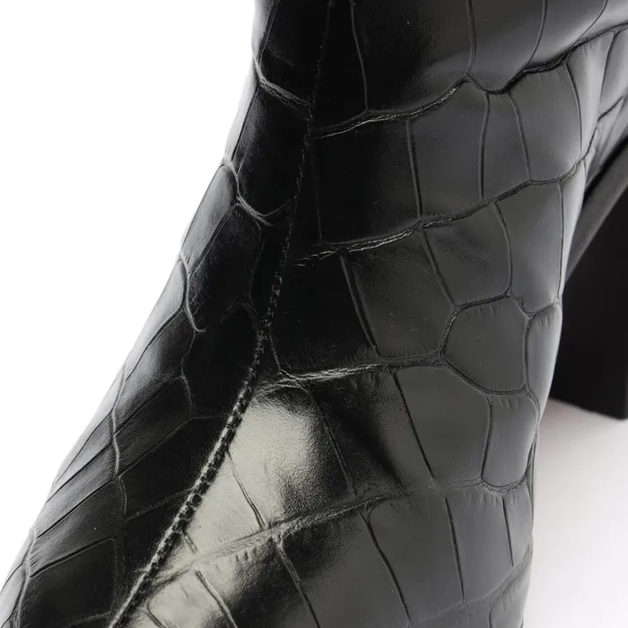 Boots Maryana Block Wide Crocodile Boot Black Schutz Shoes Boots Boots Maryana Block Wide Crocodile Boot Black Schutz Shoes Boots