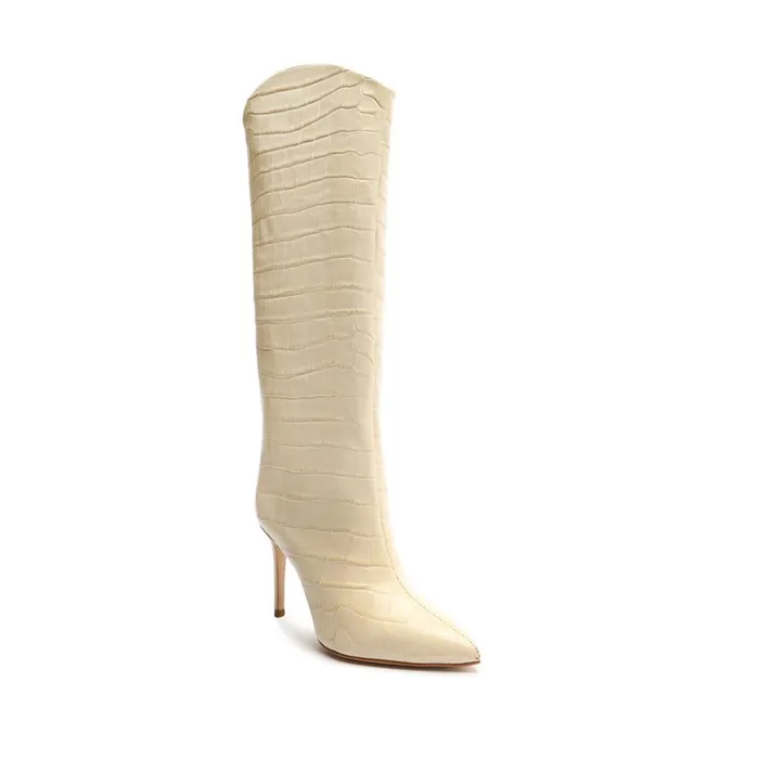 Boots Maryana CrocodileEmbossed Leather Boot Eggshell Schutz Shoes Boots Boots Maryana CrocodileEmbossed Leather Boot Eggshell Schutz Shoes Boots