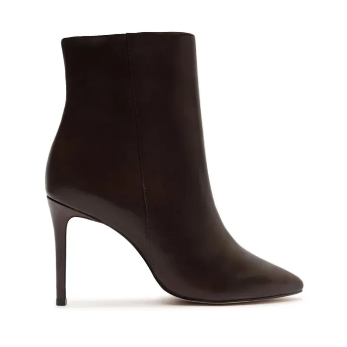 Boots Mikki Leather Bootie Dark Chocolate Schutz Shoes Mikki Boots