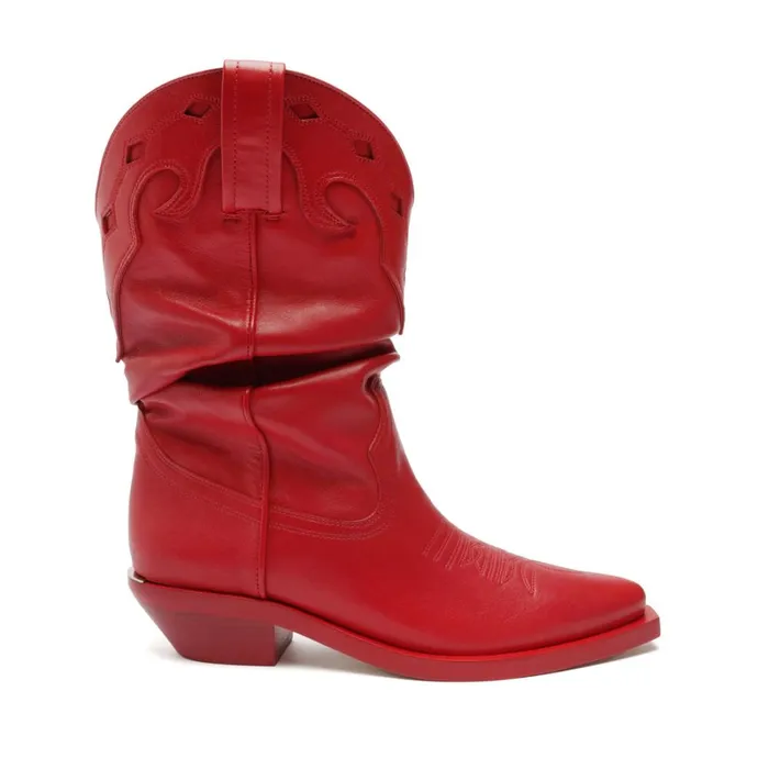 Boots Zachy Casual Leather Bootie Red Schutz Shoes Booties