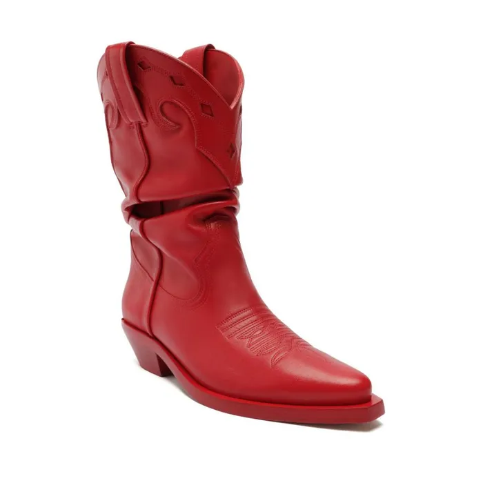 Boots Zachy Casual Leather Bootie Red Schutz Shoes Booties