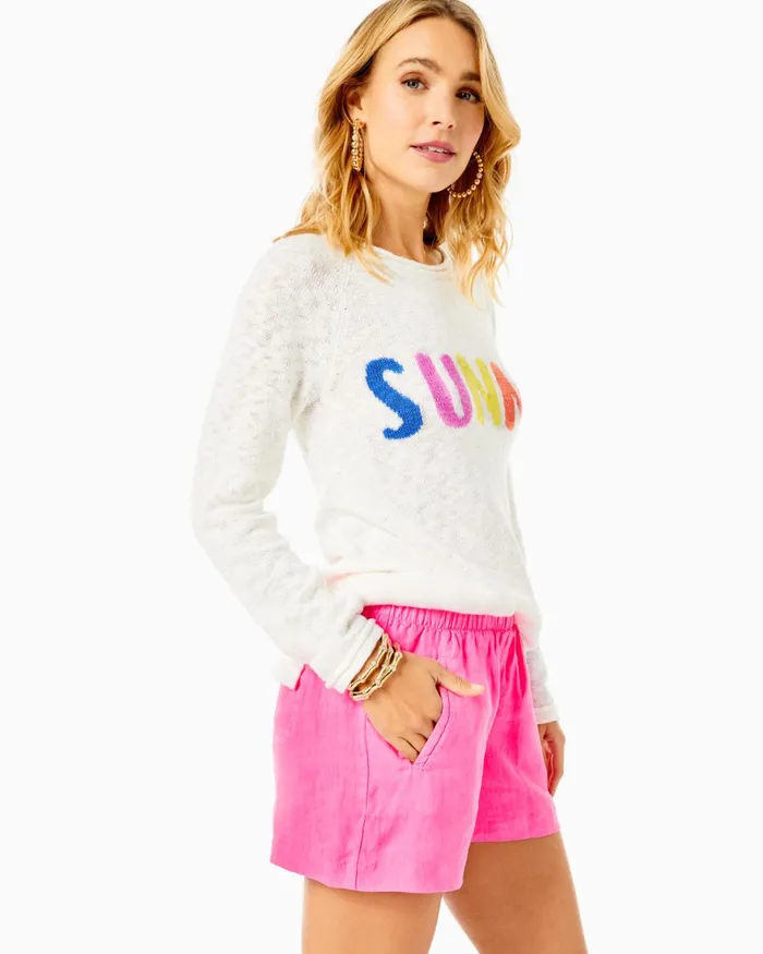Bottoms Women Lilly Pulitzer 4034 Lilo Linen Short Aura Pink Bottoms Women Lilly Pulitzer 4034 Lilo Linen Short Aura Pink