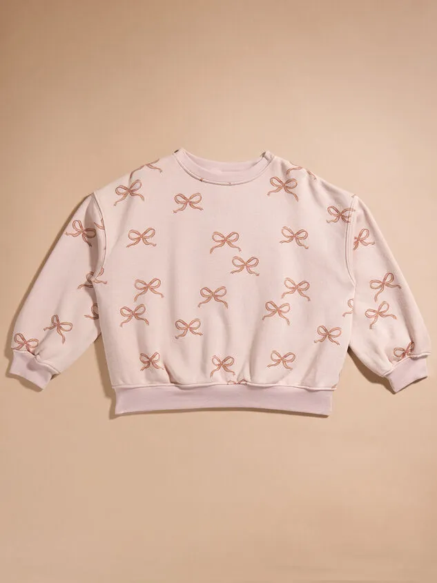 Bow Babe Sweatshirt By Rylee Cru Blush Girl Altar039d State Tops