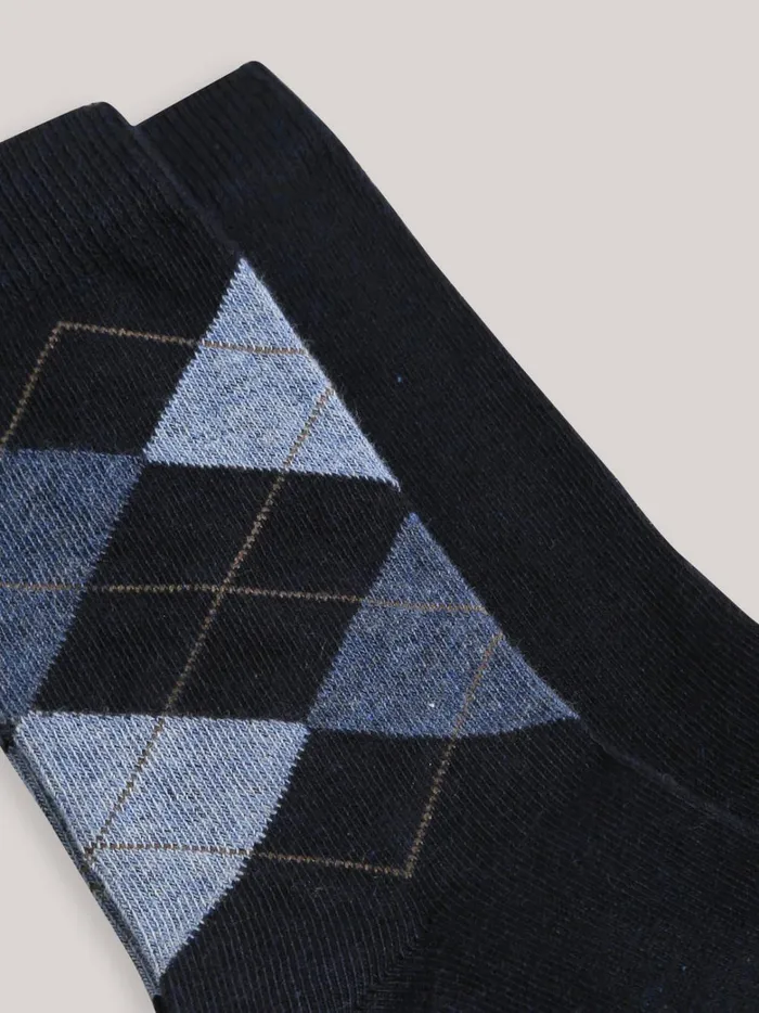 Boys Accessories Cyrillus Pack Of 2 Pairs Of Plain And Intersia Socks 6391 Bleu Fonce Bicolorm Boys Accessories Cyrillus Pack Of 2 Pairs Of Plain And Intersia Socks 6391 Bleu Fonce Bicolorm