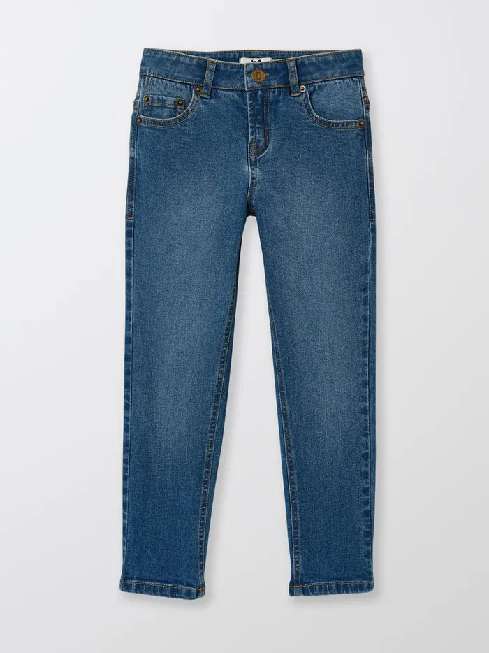Boys Clothing Cyrillus StraightLeg Jeans 6409 Bleu Moyen Uni