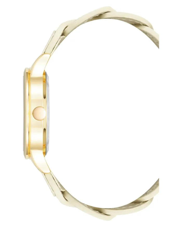 Braid Patterned Strap Watch Beige Women Nine West Straps Braid Patterned Strap Watch Beige Women Nine West Straps