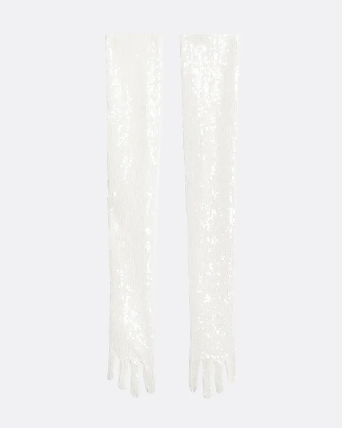 Bridal Antonia Ivory Sequins Gloves Ivory 8211 Safiyaa Women