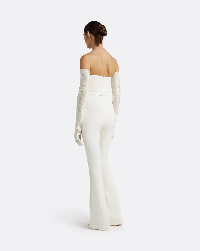 Bridal Antonia Ivory Sequins Gloves Ivory 8211 Safiyaa Women
