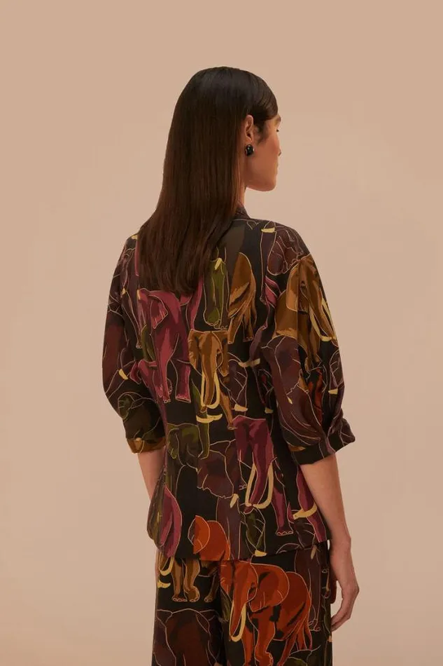 Brown Elephants Short Sleeve Blazer Women FARM Rio Blazers