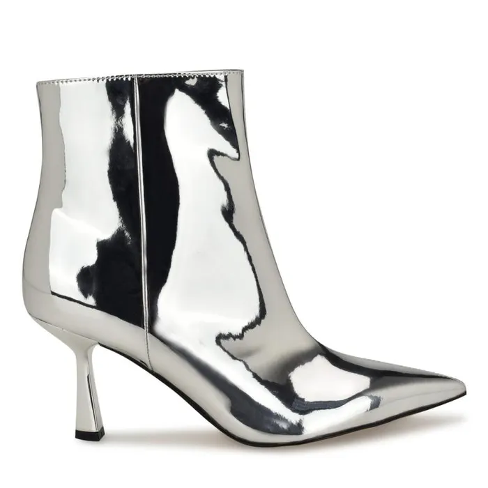 Bunie Dress Ankle Booties Silver Women Nine West Boots and Booties