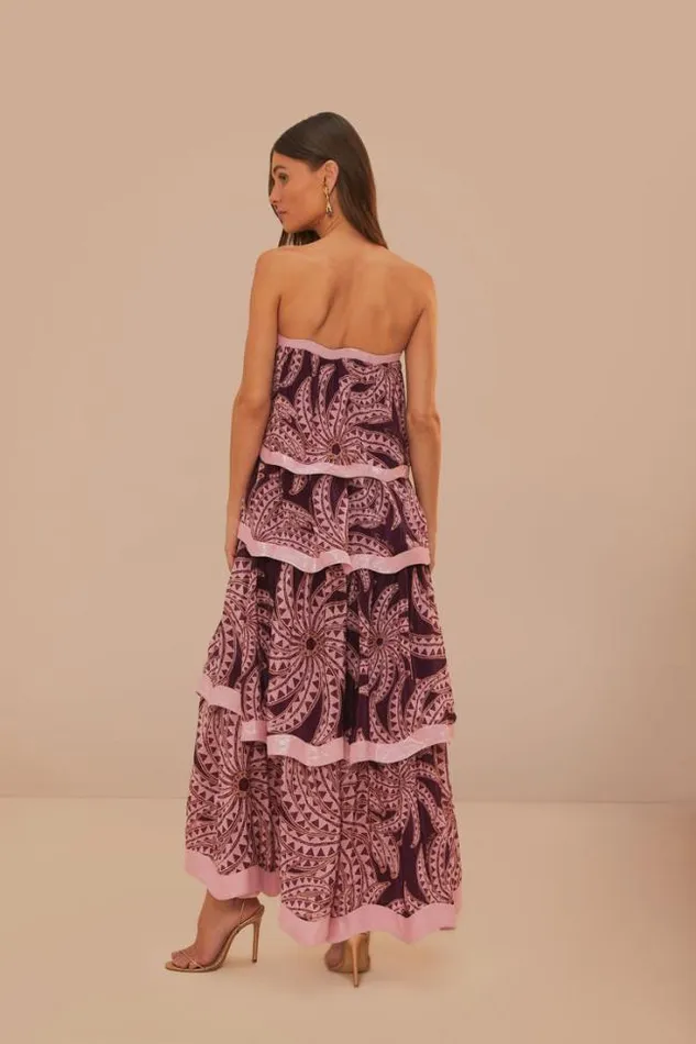 Burgundy Bananada Midi Dress Women FARM Rio Midi Dresses