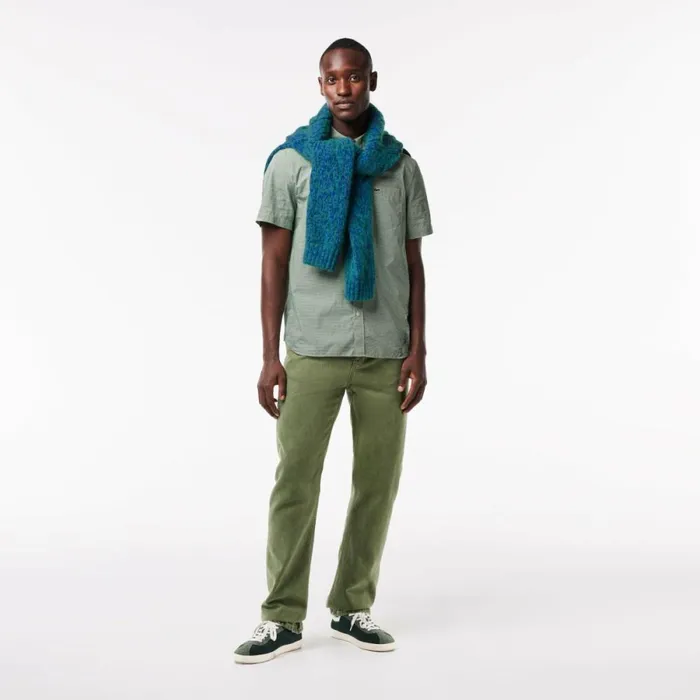 Button Down Shirts Men Lacoste Men039s Regular Fit Gingham Print Shirt White Green 737