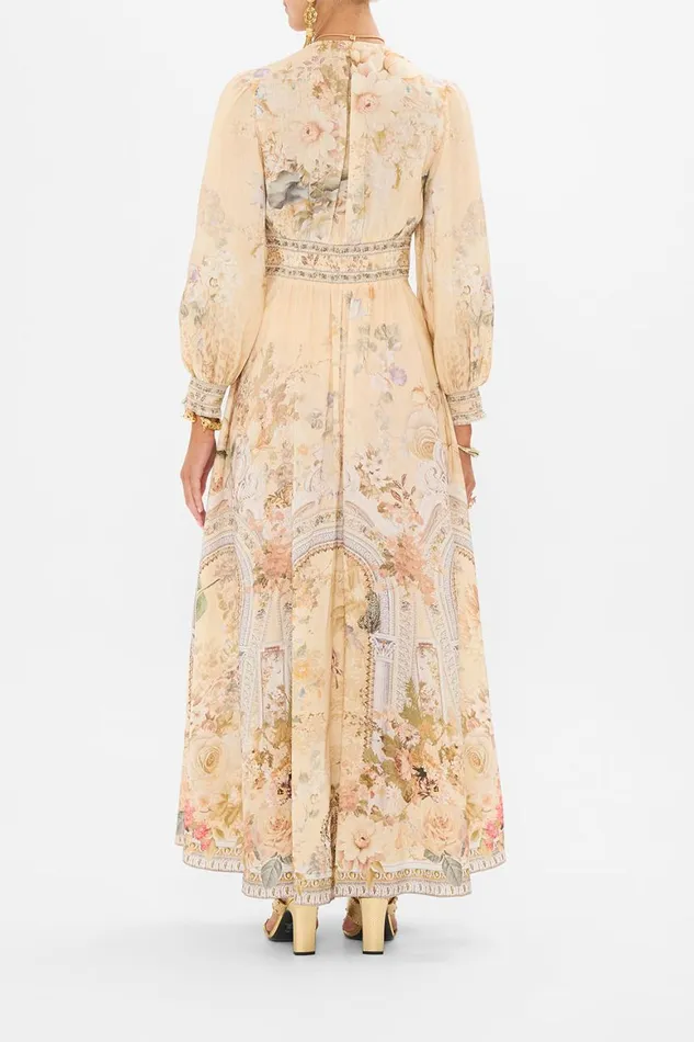 BUTTON DRESS WITH SHAPED WAISTBAND ADORNED IN ANTIQUITY Adorned In Antiquity Womens Camilla Dresses