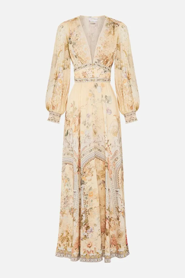 BUTTON DRESS WITH SHAPED WAISTBAND ADORNED IN ANTIQUITY Adorned In Antiquity Womens Camilla Dresses