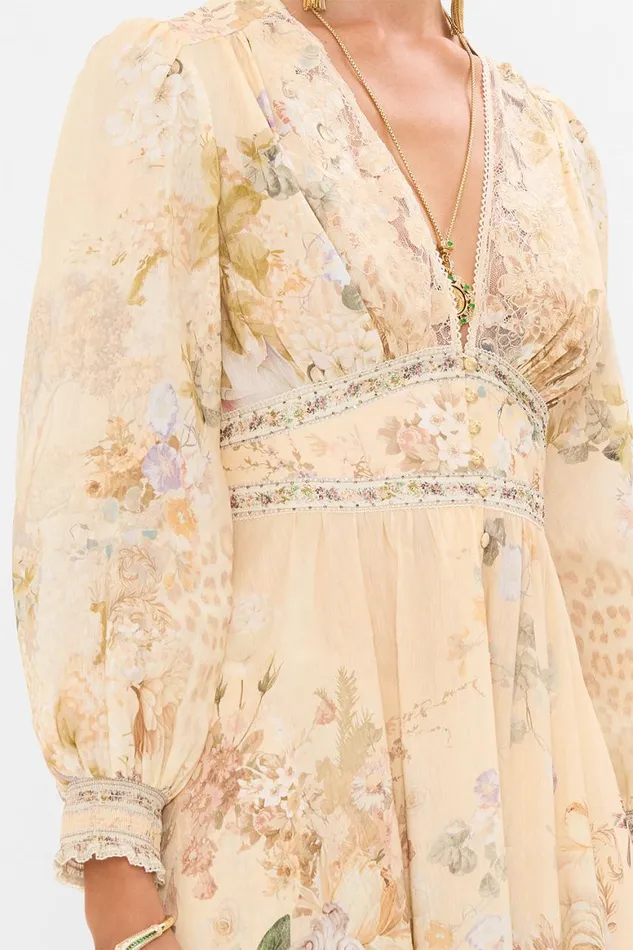 BUTTON DRESS WITH SHAPED WAISTBAND ADORNED IN ANTIQUITY Adorned In Antiquity Womens Camilla Dresses