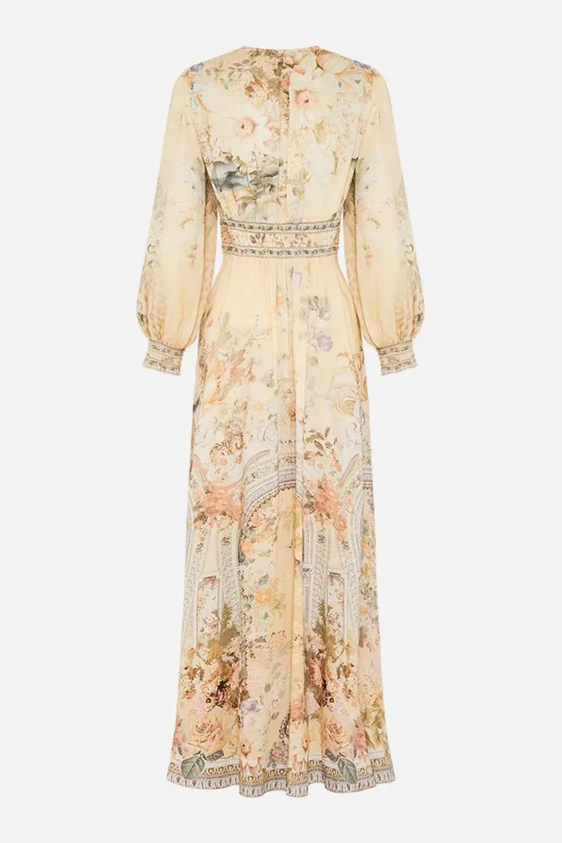 BUTTON DRESS WITH SHAPED WAISTBAND ADORNED IN ANTIQUITY Adorned In Antiquity Womens Camilla Dresses
