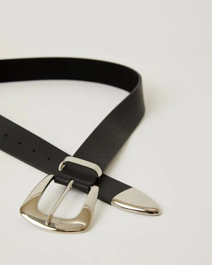 CAMI NYC Belts Women BLow The Belt Jordana Mini Belt Black Silver